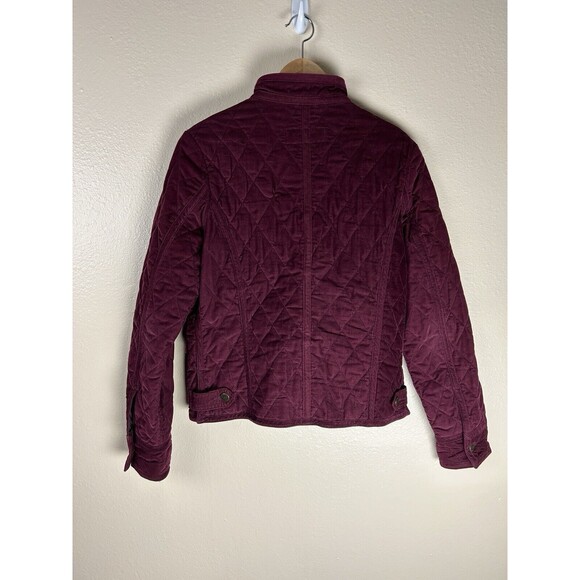 Eddie Bauer S Quilted Corduroy Jacket Barn Chore Hunting Purple Full Zip - Picture 3 of 3